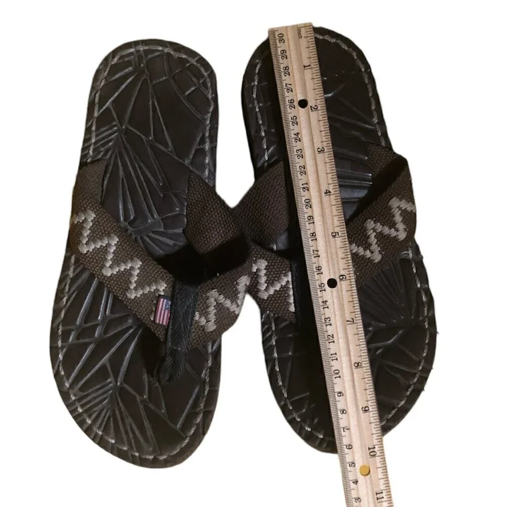 Ralph Lauren flip-flop sandals 6 textured geometric footbed American flag